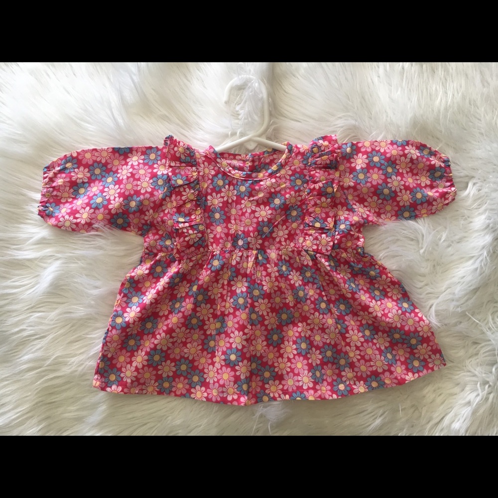 Handmade floral print cotton frock top